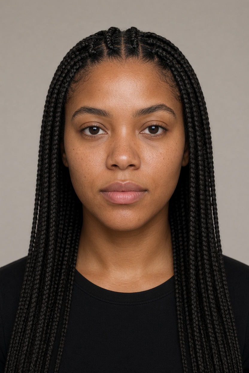 Knotless braids on coily hair